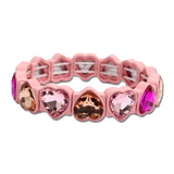 Heart Rhinestone Stretch Bracelet – Gold/Pink · MB3487-PK_CRT IMG_6379