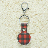 87150, BUFFALO PLAID PRINT AIRTAG HOLDER KEYCHAIN