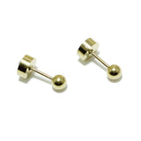 Gold Dipped, Roman Numeric Accent Round Stud Earring - view 5