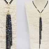 88132, LONG BEADED DROP NECKLACE