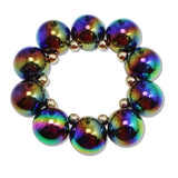 108042, CHUNKY TRANSPARENT BALL BEADED STRETCH BRACELET
