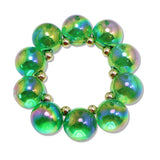 108042, CHUNKY TRANSPARENT BALL BEADED STRETCH BRACELET