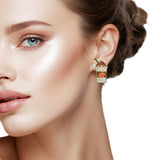 108339, PUMPKIN SPICE LATTE ENAMEL STUD EARRING
