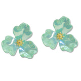 108338, FLOWER AB MATTE FINISH STUD EARRING