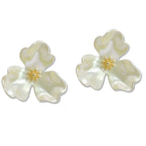 108338, FLOWER AB MATTE FINISH STUD EARRING