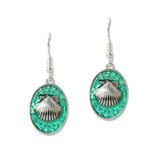 108601, SEASHELL OVAL SHAPE DANGLE EARRING