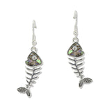108402, FISH BONE ABALONE ACCENT DANGLE EARRING