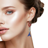 108400, USA LETTER PAVE RHINESTONE DANGLE EARRING