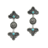 108407, WESTERN THEMED SYMBOL CONCHO DANGLE EARRING