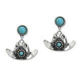 108406, WESTERN COWBOY HAT DANGLE EARRING