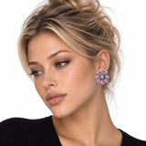 114856, OVAL STONE CLUSTER CONCHO EARRINGS