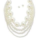 108717, BOLD PEARL ACCENT MULTI LAYERED NECKLACE