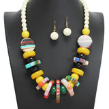 107942, GEOMETRIC CELLULOID ACETATE NECKLACE