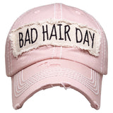 102714, "BAD HAIR DAY" WASHED VINTAGE BALL CAP