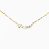 108521, DAINTY FLOWER ENAMEL CUBIC ZIRCONIA ACCENT NECKLACE