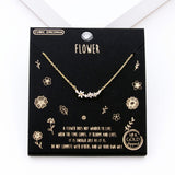 108521, DAINTY FLOWER ENAMEL CUBIC ZIRCONIA ACCENT NECKLACE