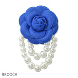 105586, ROSE FLOWER WITH PEARL PIN BROOCH