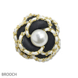 107709, PEARL ACCENT ROSE FLOWER LUXURY BROOCH PIN