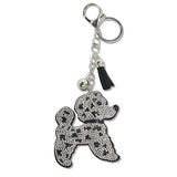 107714, POODLE BLING CRYSTAL RHINESTONE KEYCHAIN AND BAG CHARM