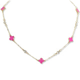 106148, DAINTY ENAMEL CLOVER DESIGNER INSPIRED NECKLACE