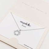 85892, MOON N STAR W/ STONE PENDANT NECKLACE