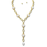 Water Resistant Elegant Baroque Pearl Station Y Necklace – 24K Gold Tone/Pearl · NK10107PL24K NK10107PL24K