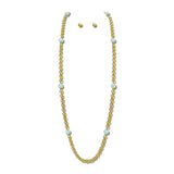 24K Gold Tone Pearl Stone Station Long Chain Necklace – 24K Gold Tone/Jade · NK10246JAD24K_TP NK10246JAD24K