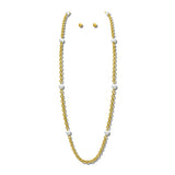 24K Gold Tone Pearl Stone Station Long Chain Necklace – 24K Gold Tone/Pearl · NK10246PL24K_TP NK10246PL24K