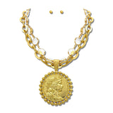 24K Gold Tone Coin Pendant Chain Necklace Set – 24K Gold Tone · NK10258VG24K_TP NK10258VG24K