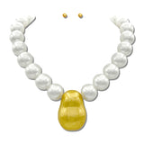 Pearl Bead 24K Gold Tone Drop Necklace Set – 24K Gold Tone/Pearl · NK10268PL24K_TP NK10268PL24K