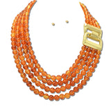 114270, WATER RESISTANT MULTI STRAND BEAD BUCKLE NECKLACE