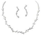108325, CUBIC ZIRCONIA LEAF SHAPE NECKLACE SET