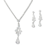 Teardrop Marquise Cubic Zirconia Accent Crystal Rhinestone Necklace SET - view 4