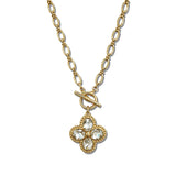 Quatrefoil Rhinestone Pendant Necklace – Gold/Clear · NW20398CLR_WT NW20398 CLR
