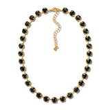 Round Rhinestone Collar Necklace – Gold/Black Diamond · NW20407BD_WT NW20407 BD