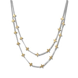114556, DAINTY TEXTURED CROSS STATION LAYERED NECKLACE