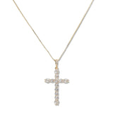 108410, CROSS CUBIC ZIRCONIA PENDANT NECKLACE