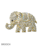 108383, ELEPHANT CRYSTAL RHINESTONE BROOCH PIN