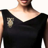 108392, OWL CRYSTAL RHINESTONE BROOCH PIN