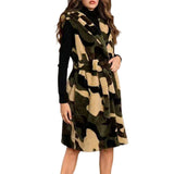 Camo Faux Fur Hooded Poncho – Olive · P6223OLIVE P6223 OLIVE