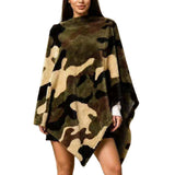Camo Faux Fur Poncho – Olive · P6226OLIVE P6226 OLIVE