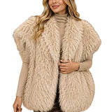 Shaggy Faux Fur Topper – BEIGE · P6229BEIGE P6229-BEIGE