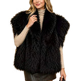 Shaggy Faux Fur Topper – Black · P6229BLACK P6229-BLACK