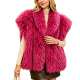 Shaggy Faux Fur Topper – Fuchsia · P6229FUCHSIA P6229-FUCHSIA