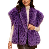 Shaggy Faux Fur Topper – Purple · P6229PURPLE P6229-PURPLE