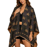 Graphic Pattern Open Front Knit Poncho – BRICK · P6234BRICK P6234-BRICK