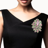 108048, FLORAL VINE RHINESTONE BROOCH PIN
