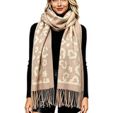 Spotted Pattern Knit Fringe Scarf – BEIGE · S5151BEIGE S5151 BEIGE