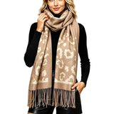 Spotted Pattern Knit Fringe Scarf – KHAKI · S5151KHAKI S5151 KHAKI