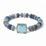 Faceted Square Stone Beaded Stretch Bracelet – Gold/Turquoise Multi · SB1314TQMIX_AVT SB1314 TQMIX